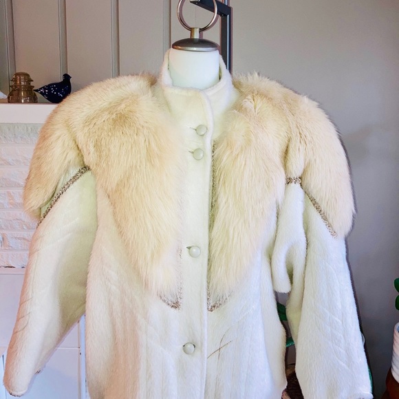 Rare Vintage Norma Lepofski Alpaca Wool & Fur Coat - Picture 4 of 16